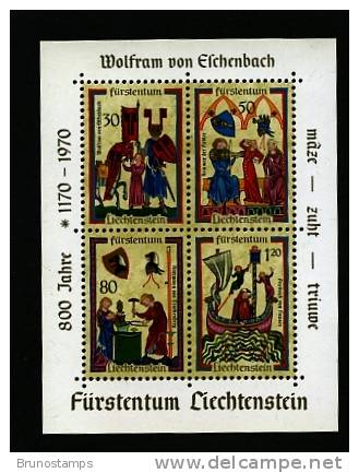 LIECHTENSTEIN - 1970  W. VON ESCHENBACH  MS  MINT NH - Blocks & Sheetlets & Panes