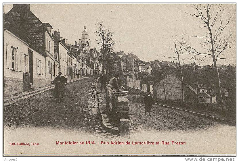 RUE ADRIEN DE LAMORLIERE ET RUE FREZON MONTDIDIER 1914 - Montdidier