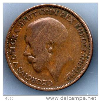 Grande-Bretagne Half Penny Georges V 1922 B/tb - C. 1/2 Penny