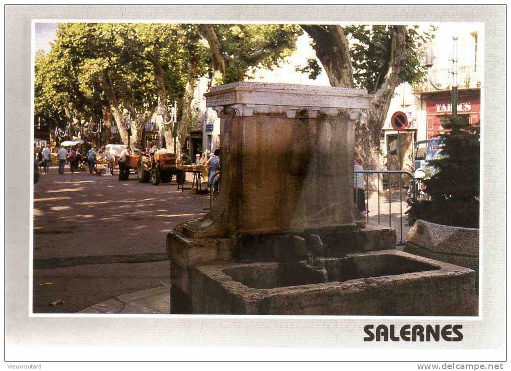 CPSM.  SALERNES. PLACE DU MARCHE . COURS THEODORE BOUGE. DATEE 1989 - Salernes