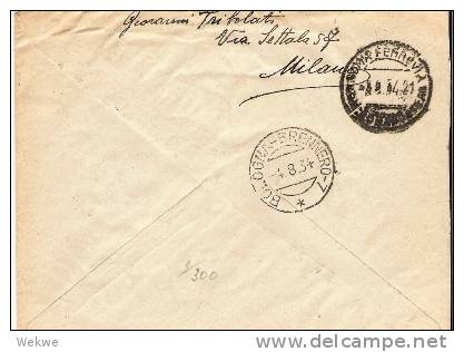 Vat019/ VATIKAN -  Heiliges Jahr 1933. Satzeinschreiben Nach Ostrava - Lettres & Documents