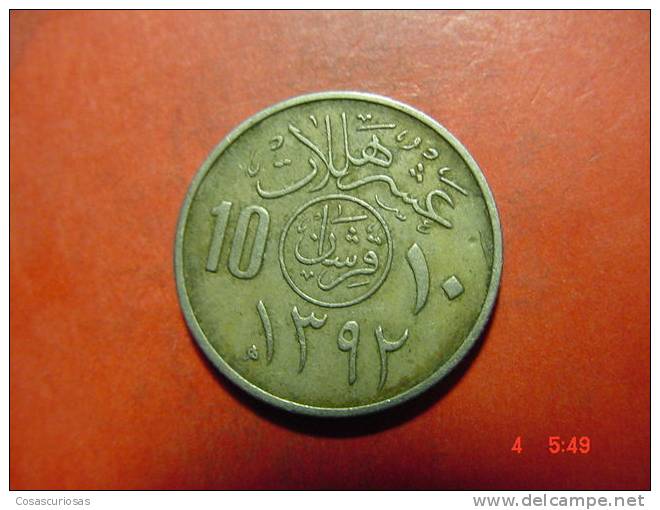 4505 SAUDI ARABIA 10 HALALA    AÑOS / YEARS  1392 EGIRA - 1962   VF - Saudi Arabia