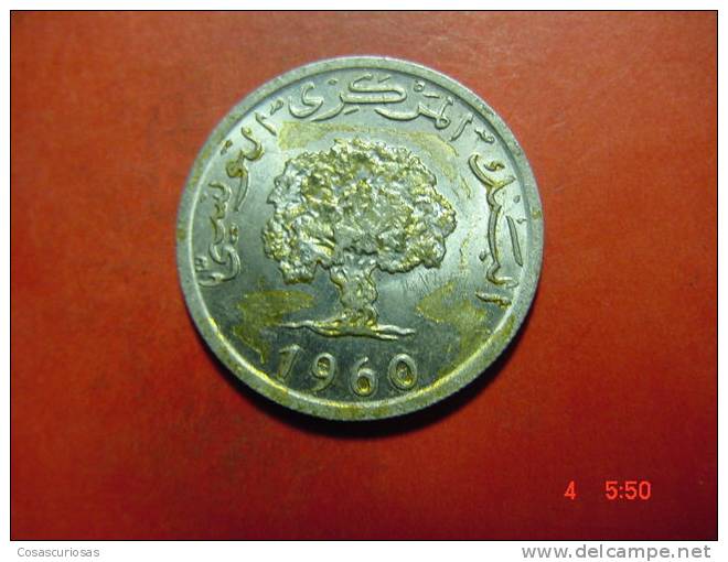 4517 TUNISIA TUNIS TUNEZ 5 MILLIM     AÑOS / YEARS  1960   VF+ - Tunisie