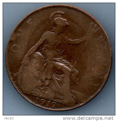 Grande-Bretagne 1 Penny Georges V 1917 Tb - D. 1 Penny