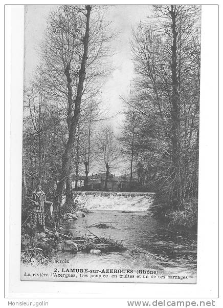 69 )) LAMURE SUR AZERGUES, La Rivière Azergues, Très Peuplée En Truites Et Un De Ses Barrages, Ed Lacoix - Lamure Sur Azergues