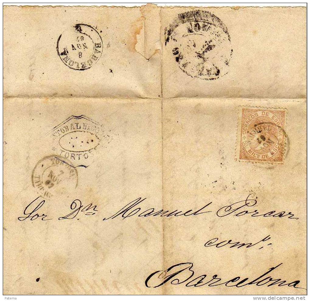 3538  Carta Tortosa (Tarragona) 1867 - Storia Postale