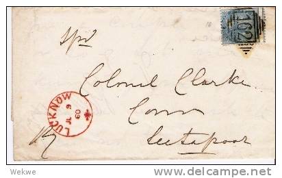 IB078/  BRIT:  INDIEN - Lucknow 1860 (rot/red) Stempel Nr. 162, Zentrisch Auf Marke - 1858-79 Kolonie Van De Kroon