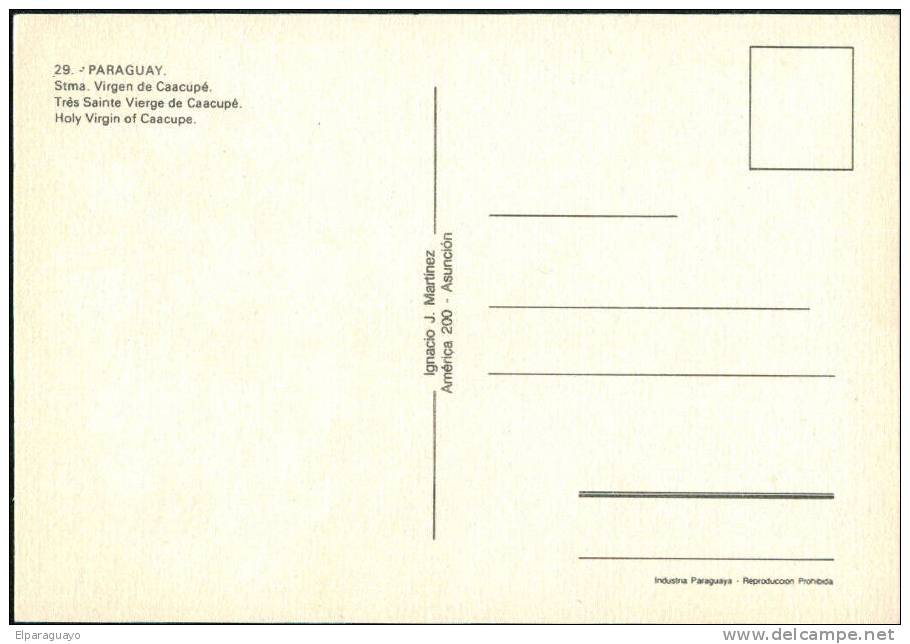 PARAGUAY - POSTÁL CLASICA VIRGEN DE CAACUPÉ - Paraguay