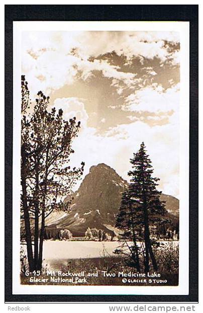 Real Photo Postcard Mt. Rockwell & Two Medicine Lake Glacier National Park Montana USA - Ref 290 - Autres & Non Classés