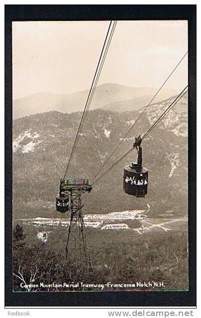 Real Photo Postcard Cannon Mountain Aerial Tramway Franconia Notch New Hampshire USA  - Ref 290 - Autres & Non Classés