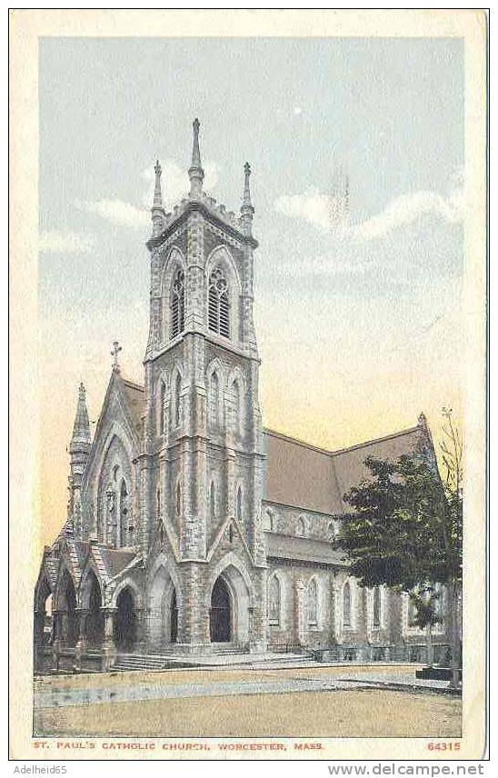 St Paul's Catholic Church, Worcester, MA 1916 - Worcester