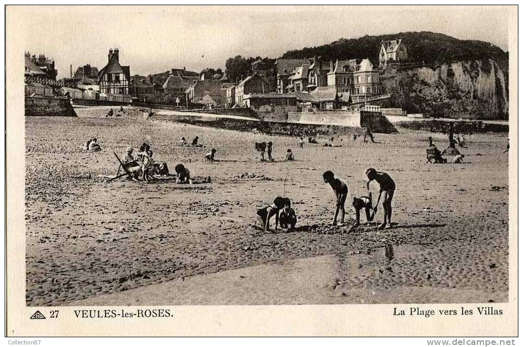 76 - SEINE MARITIME - VEULES Les ROSES - LA PLAGE Vers Les VILLAS - - Veules Les Roses