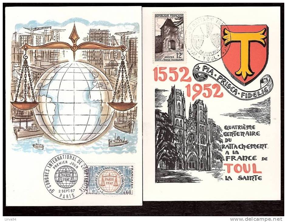 LOT 4 CARTES MAX-  TTB- THEME : TOUL 1952- GENDARMERIE -POLOGNE- Dates Visibles Aux Scans. - Collections, Lots & Series