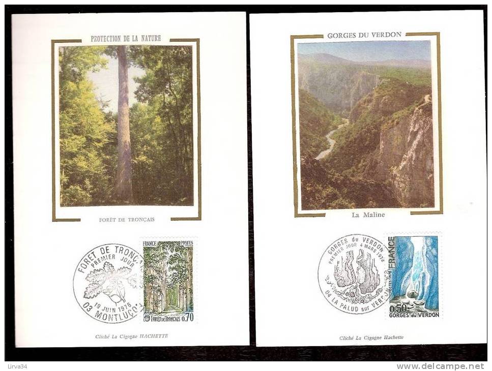 LOT 4 CARTES MAX-  TTB- THEME :PONT -RIVIERE- GORGES- FORET- Dates Visibles Aux Scans. - Collections, Lots & Series