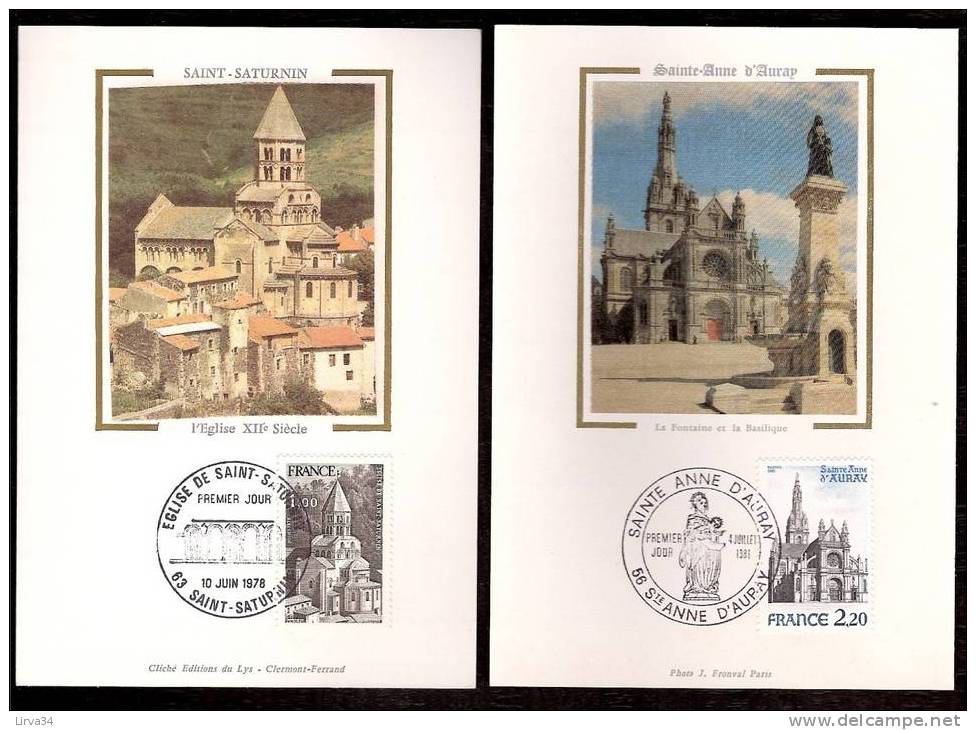 LOT 4 CARTES MAX-  TTB- THEME : EGLISES ET CATHEDRALES.- Dates Visibles Aux Scans. - Collections, Lots & Series