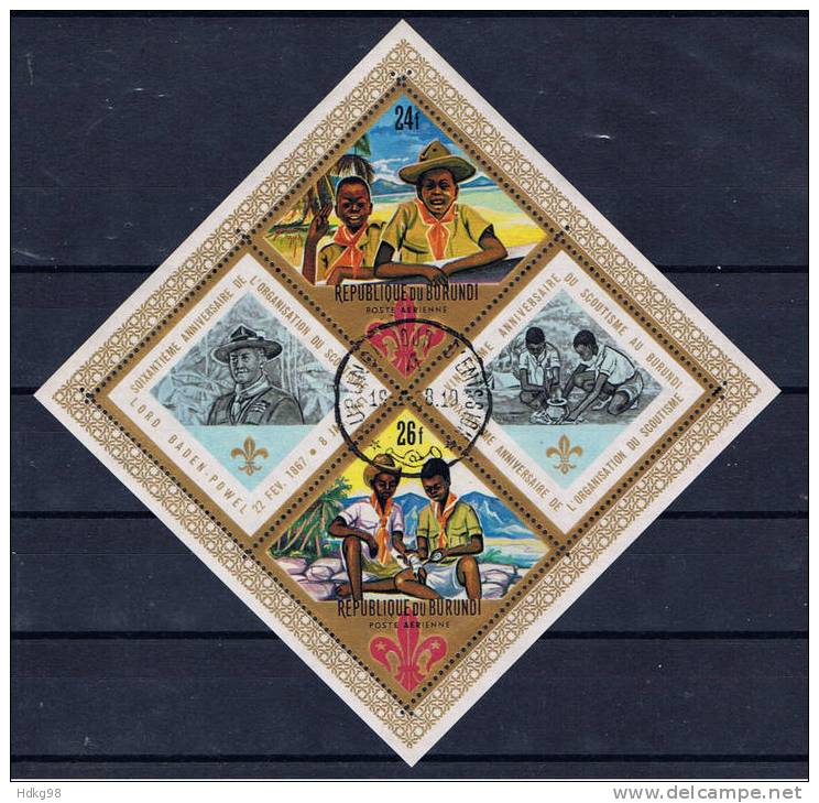 BU Burundi 1968 Mi Bl. 25A Pfadfinder / Scout - Used Stamps