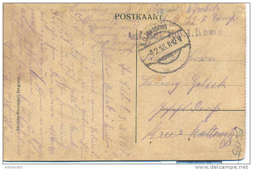 Iseghem, Izegem Kerk Der Paters Capucienen Feldpost 1918 - Izegem