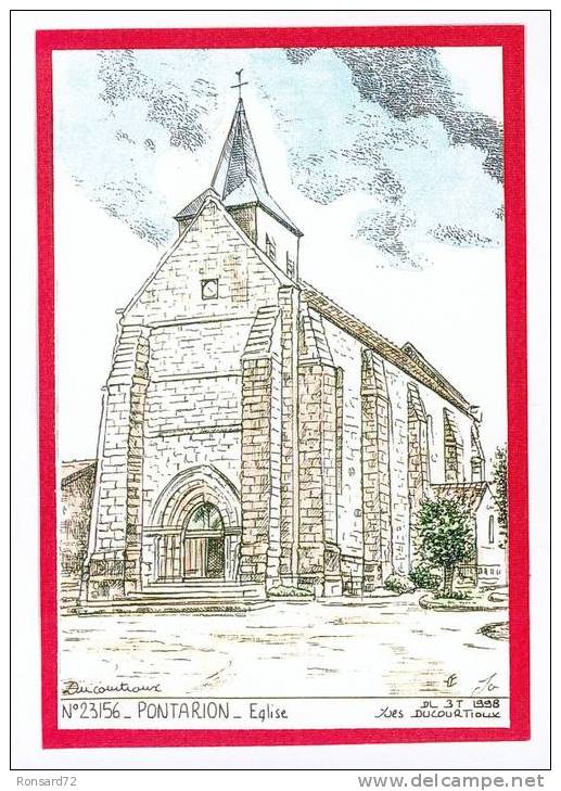 23 PONTARION - Eglise  - Illustration Yves Ducourtioux - Pontarion
