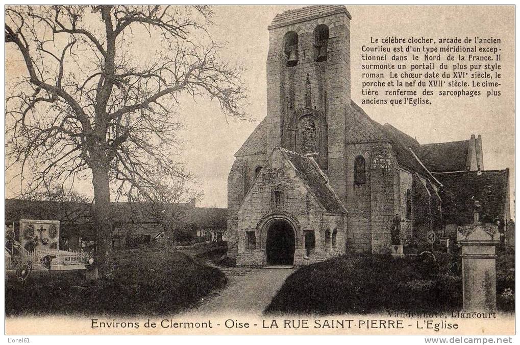 CLERMONT : (60)  La Rue St Pierre. L'église - Clermont