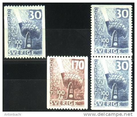 SUEDE / SWEDEN - 1958 - *  / YT 432-433 Avec/with 432b - Scott 529-531 - Neufs