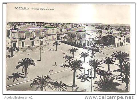 14911)cartolina Illustratoria  Pozzallo - Piazza Rimenbranze - Ragusa