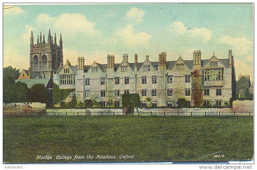 Merton College From The Meadows, Oxford The British Mirror Series Ca 1910 - Oxford