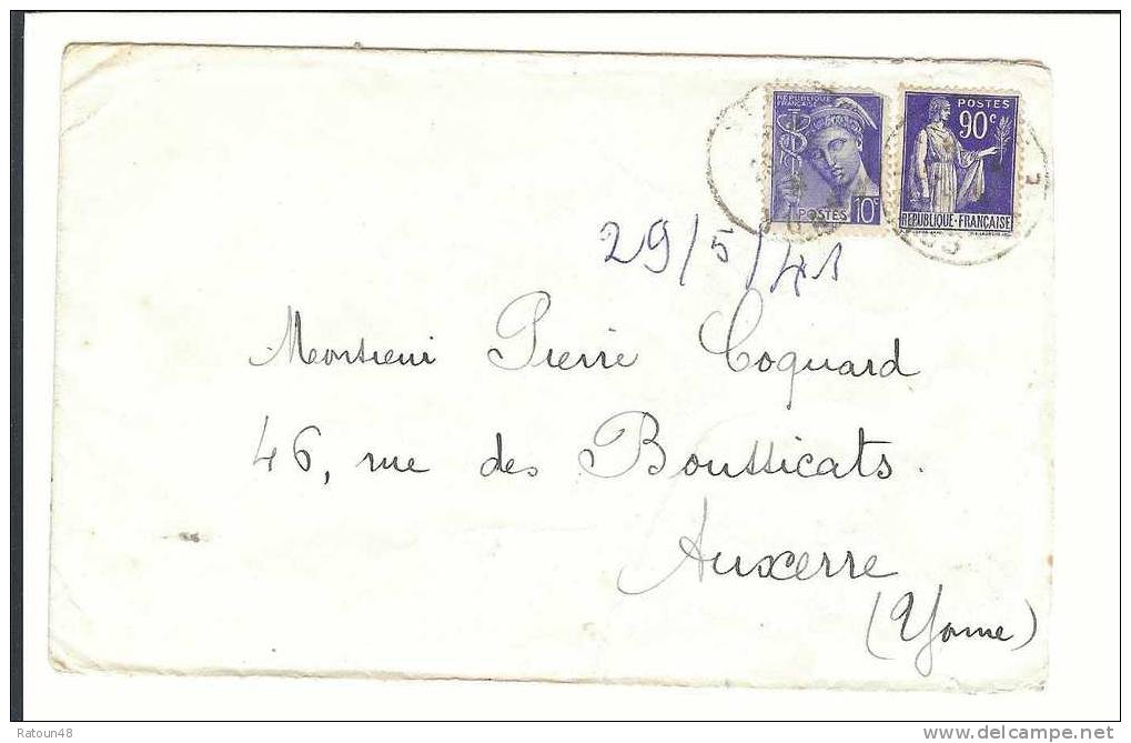 Lettre Affranchie N° 371-412 Sur Lettre- France 1941 - Briefe U. Dokumente