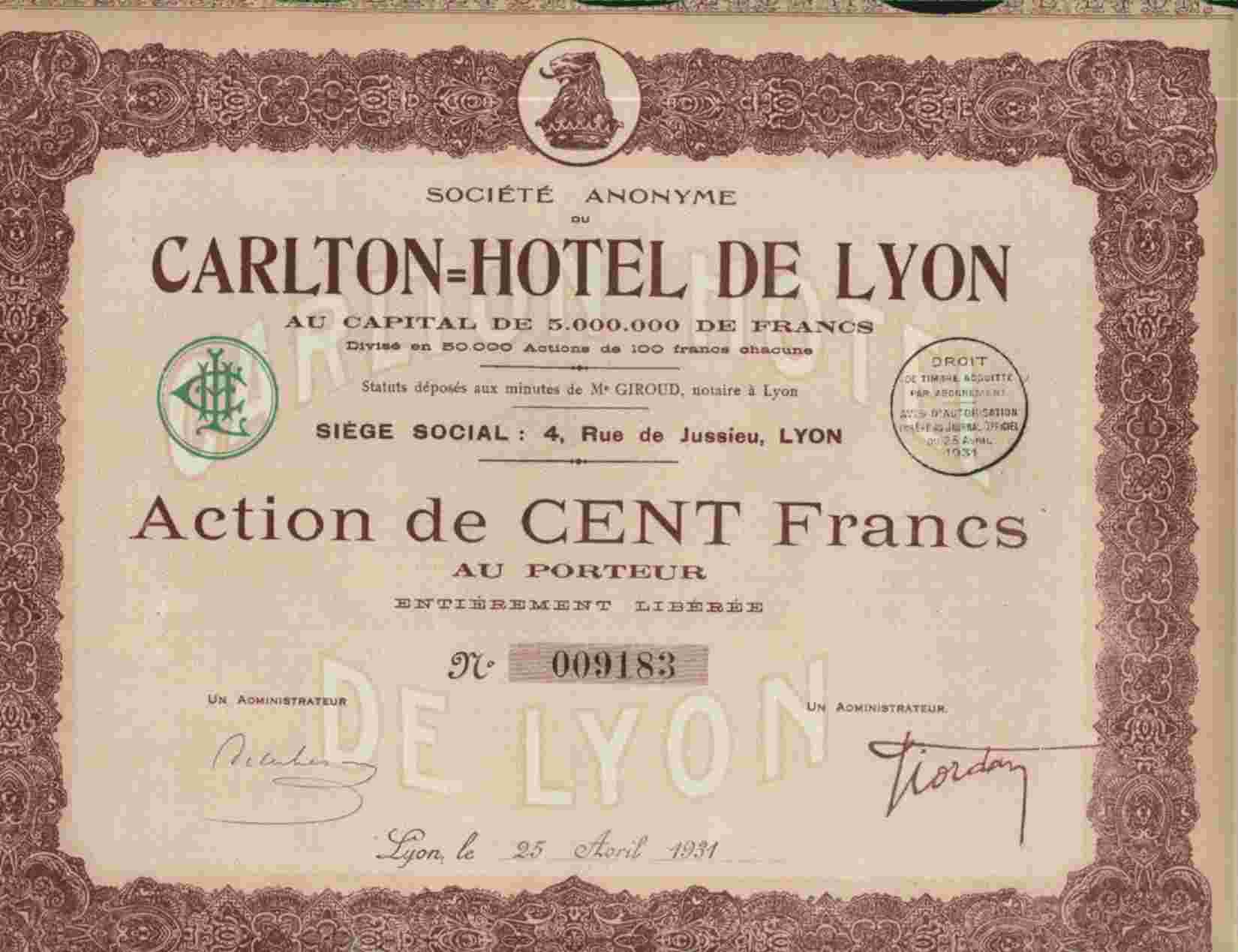 CARLTON HOTEL DE LYON § - Tourismus