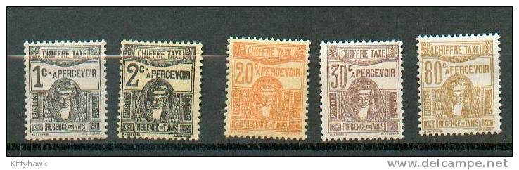 TUN 318 - YT Taxe 37-38-41-42-45 * Charnières Complètes - Postage Due