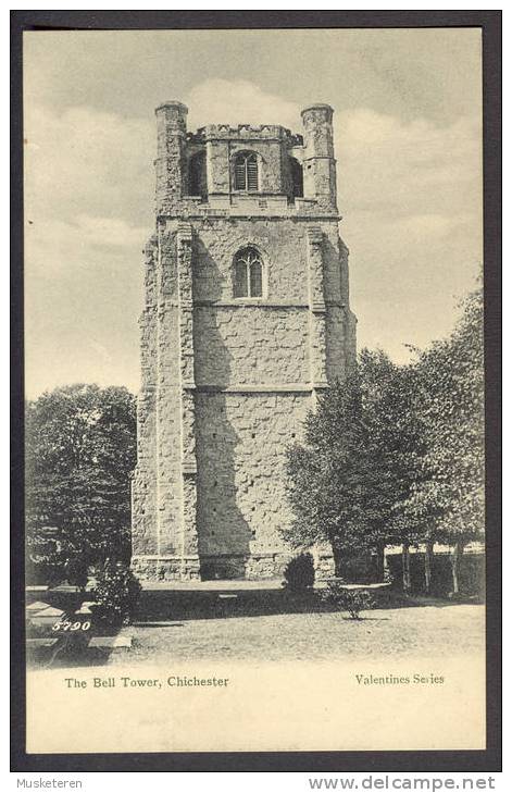 United Kingdom England West Sussex Chichester The Bell Tower Valentines Series Old Mint Card - Chichester