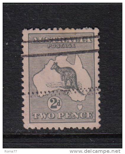 AUS3a - AUSTRALIA , Kangaroos  2 P Grigio Yvert N. 3 - Used Stamps