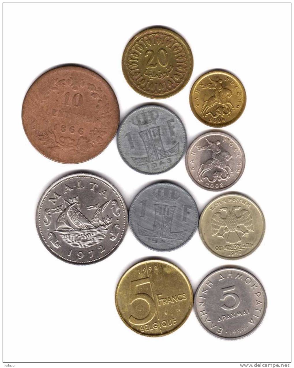 10 Pieces Du Monde  ( Belgique 3 ) (italie 1) (malte 1) (russie 3) (greece 1) (tunisie 1) - Andere - Europa