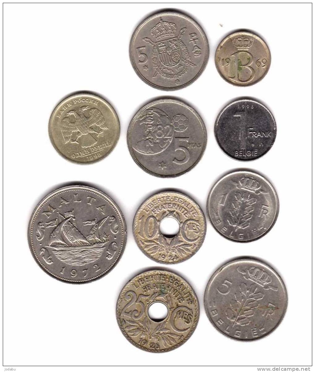 10pieces Du Monde (belgique  4 )   (russie 1 )   (malte 1)  (espagne  2) (france 2) - Sonstige – Europa