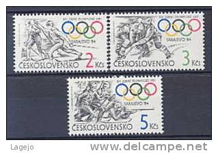 TCHECOSLOVAQUIE 2570/72 Jeux Olympiques Hiver Sarajevo - Unused Stamps