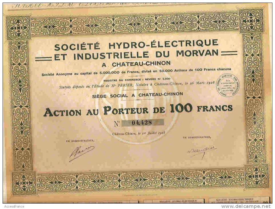 STE HYDRO ELECTRIQUE & INDUSTRIELLE DU MORVAN - Elektrizität & Gas