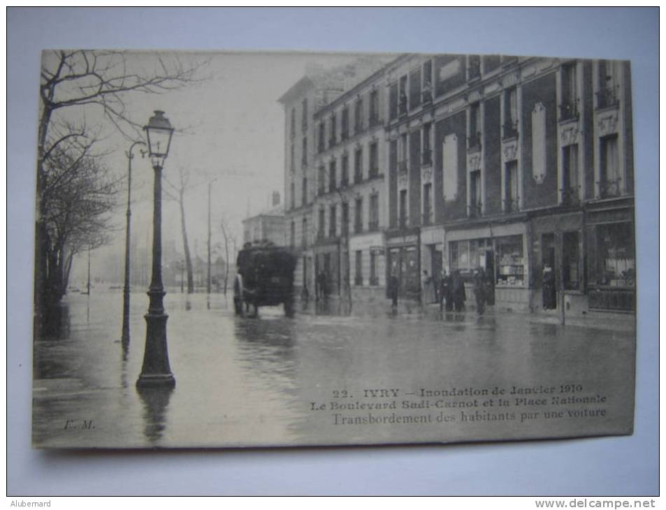 Inondations De La Marne A  Ivry . Bd Sadi Carnot - Ivry Sur Seine