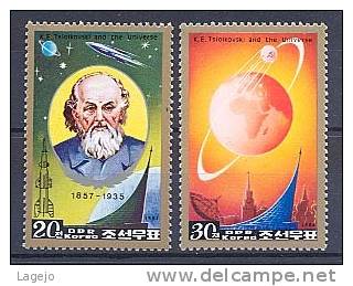 COREE NORD 2449/50a K. E. Tsiolkowski - Physicien - Rusland En USSR