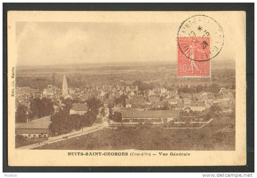 CURIOSITY!! FRANCE NUITS-SAINT-GEORGES , POSTCARD USED BOTH IN FRANCE AND LATVIA STRENCI - Covers & Documents