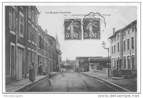 55 )) GONDRECOURT, Rue De L'Hopital, N° 515 Fiacre édit, ANIMEE - Gondrecourt Le Chateau