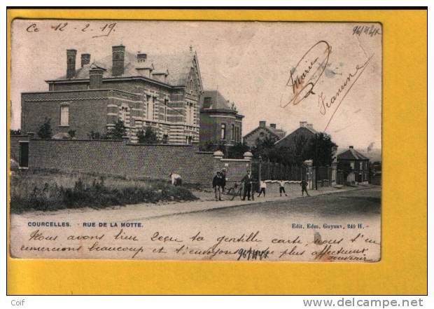 137 Op Kaart "COURCELLES" Met Dubbelringstempel Van 1919 Van MONTIGNIES-LE-TILLEUL (noodstempel) - Noodstempels (1919)