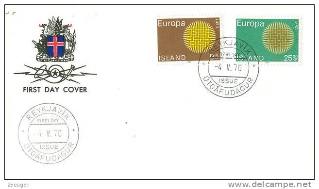 ICELAND  1970 EUROPA CEPT FDC - 1970