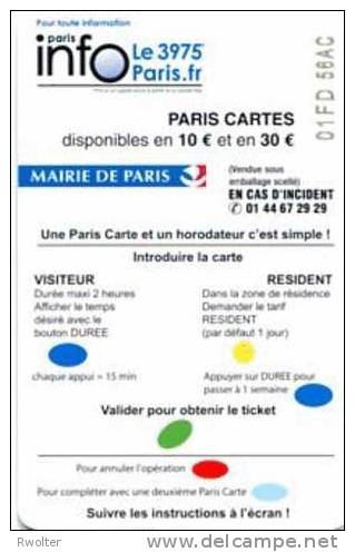 @+ PARKING PARIS : HANDICAPES - 10 € - ORGA1 - SERIE 01FD. - Parkeerkaarten