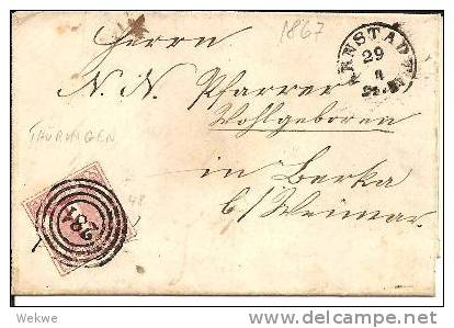 THT090/  THURN & TAXIS - Arnstadt (281) Auf Michel 48 (1867) - Briefe U. Dokumente