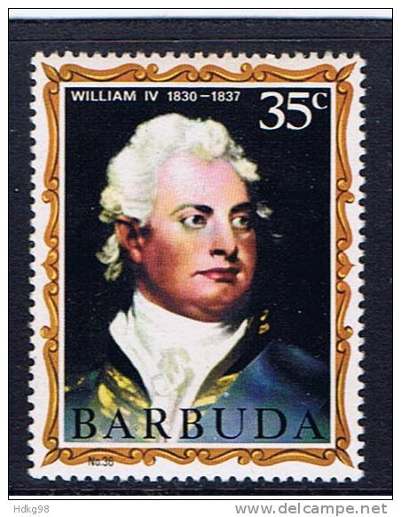 Barbuda+ 1970 Mi 90** Wilhelm IV. - Barbuda (...-1981)