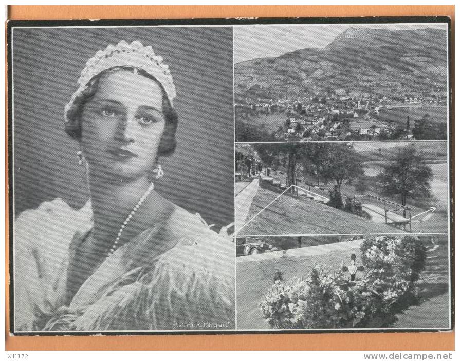 E051 S.M. Astrid Reine Des Belges. Multivue Avec Sa Tombre Et Küssnacht Am Rigi. - Küssnacht