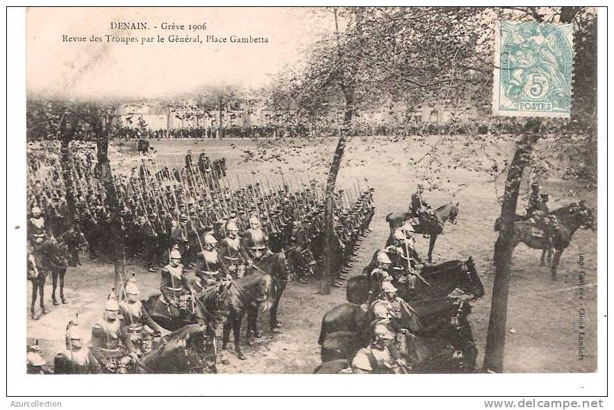 GREVES . REVUE DES TROUPES - Denain