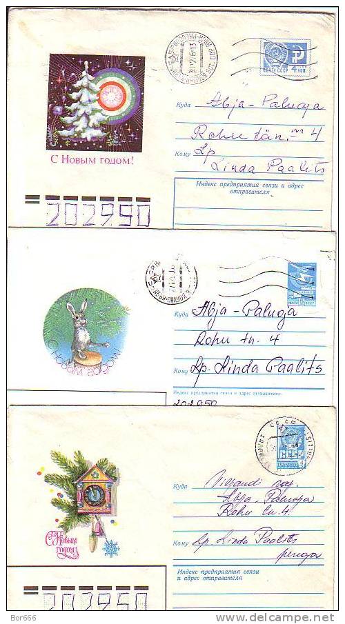 GOOD 6 USSR " HAPPY NEW YEAR " Postal Covers Lot - New Year