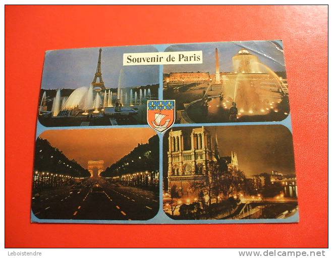 CPSM OU CPM  -(75-PARIS) - PARIS SOUVENIR DE PARIS-PARIS LA NUIT - Parijs Bij Nacht