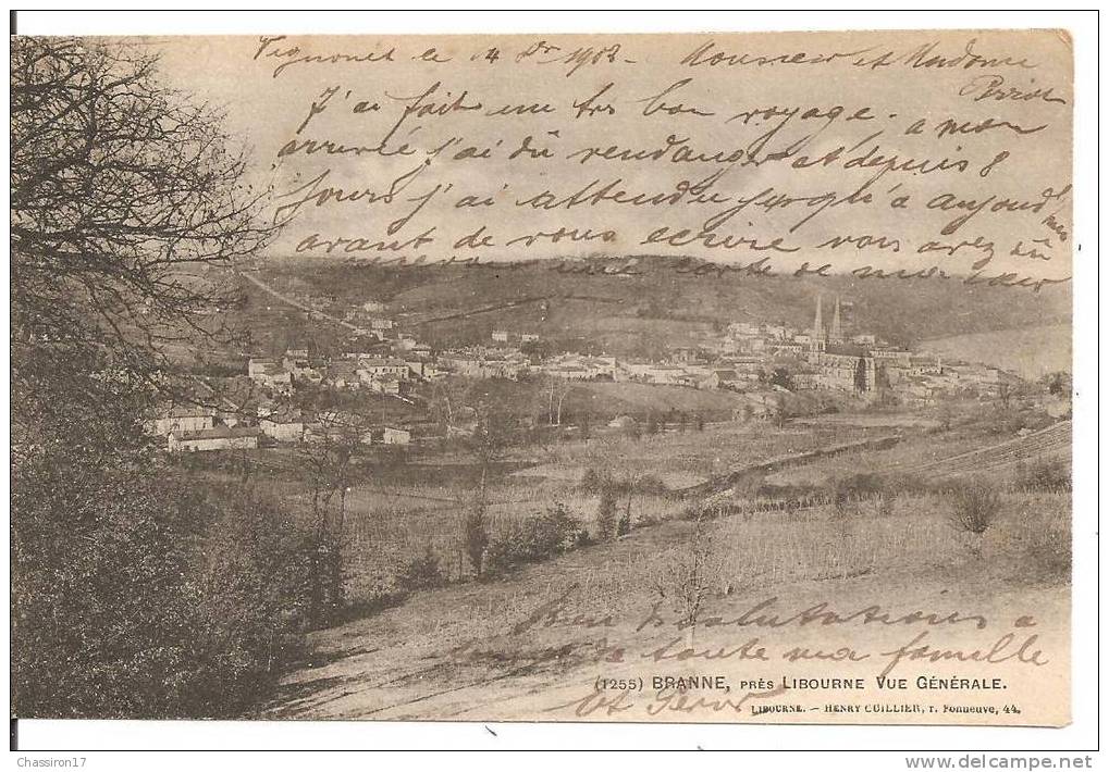 33 - BRANNE, Près Libourne - Vue Générale - Blaye