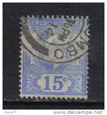 G11320 - CEYLON 1903, Edoardo VII : 15 Cent N. 149 - Ceylon (...-1947)